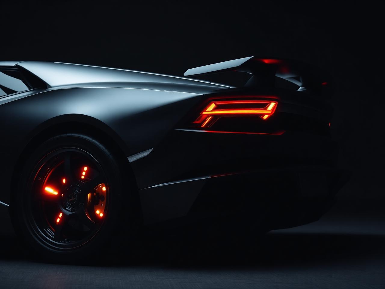 Matte black exotic rear detail