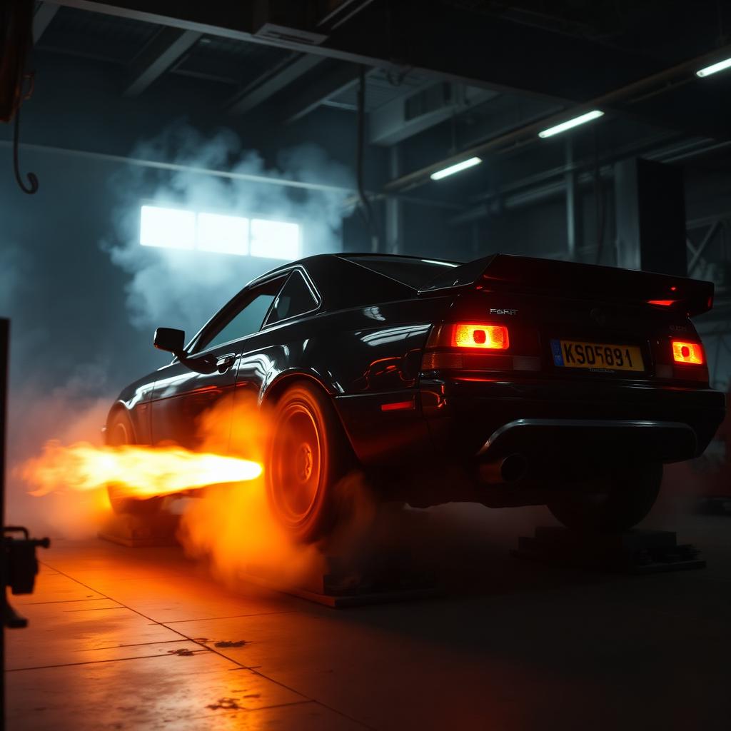 Dyno pull with exhaust flames